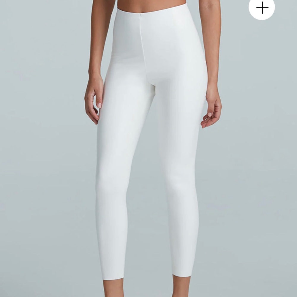 White leather leggings